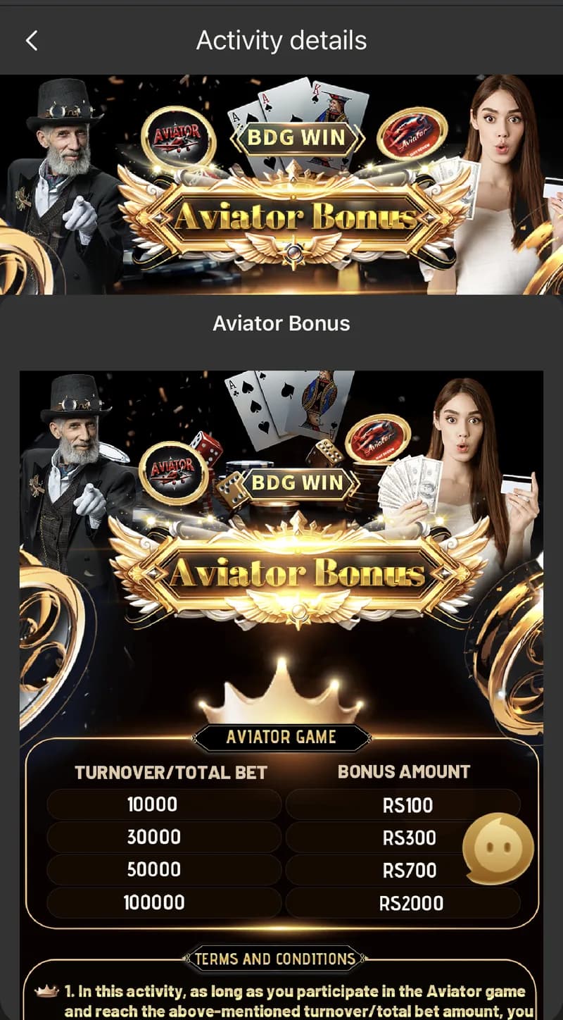BDG Win crash game bonus promotion tied to total turnover, with bonus tiers by wagering amount